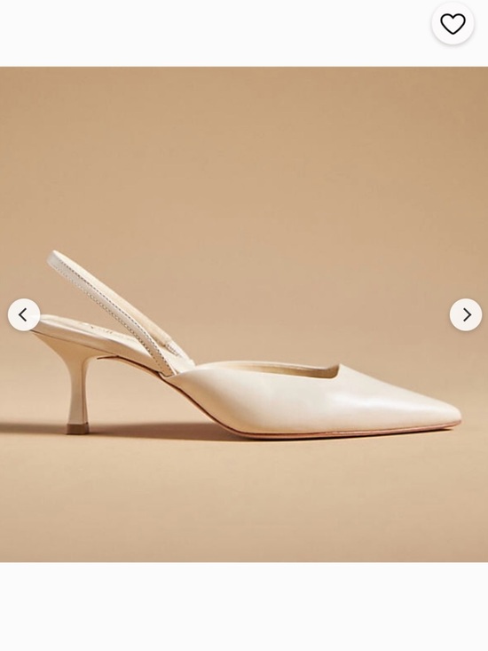 Guilhermina Shoes - Guilhermina neutral slingback kitten heel